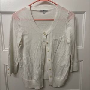 GAP Ivory Button-Up Cardigan